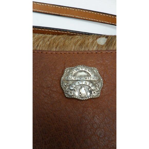 MONTANA SILVERSMITHS LEATHER CROSS HAIR FRINGED SHOULDER BAG PURSE HOT UNIQUE - Picture 7 of 8